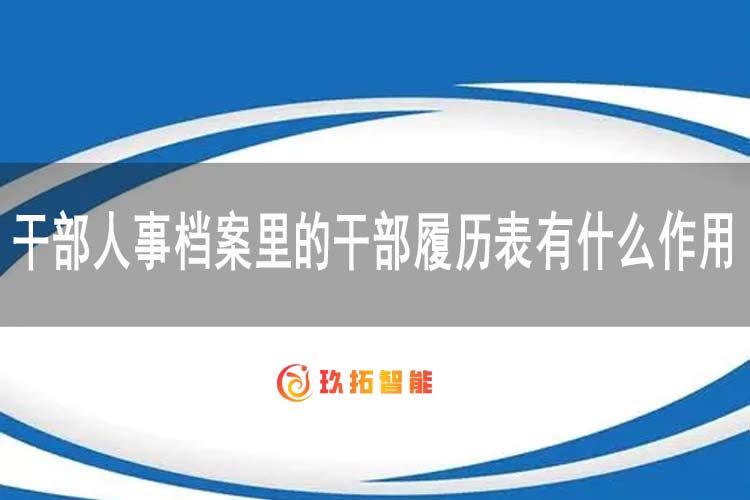 干部人事档案里的干部履历表有什么作用-玖拓智能