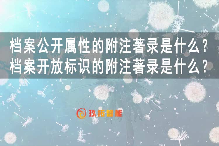 档案公开属性的附注著录是什么？档案开放标识的附注著录是什么？-玖拓智能