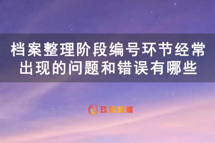 档案整理阶段编号环节经常出现的问题和错误有哪些-玖拓智能