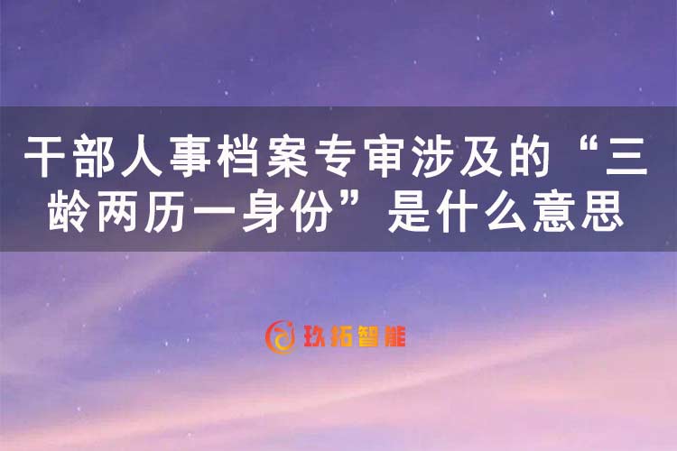 干部人事档案专审涉及的“三龄两历一身份”是什么意思-玖拓智能