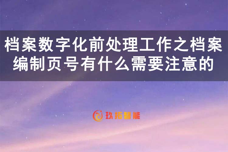 档案数字化前处理工作之档案编制页号有什么需要注意的-玖拓智能